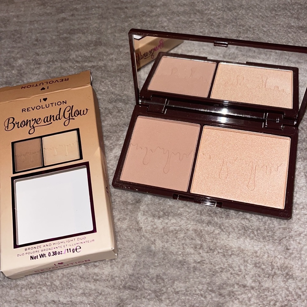 🆕🌿🤎I HEART REVOLUTION: “Bronze Glow” Bronze/Highlight Duo Palette